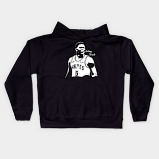 anthony edwards black and white Kids Hoodie